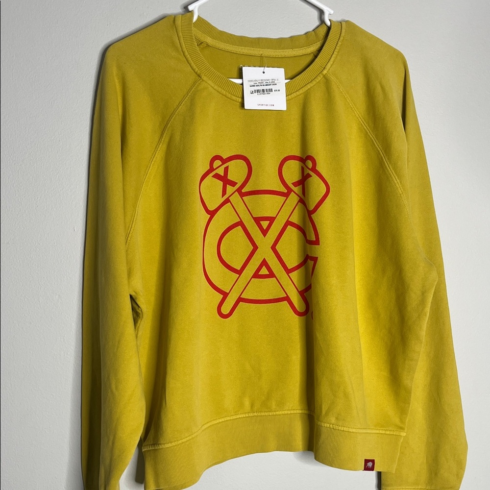 Yellow Sweatshirt with Red Graphic